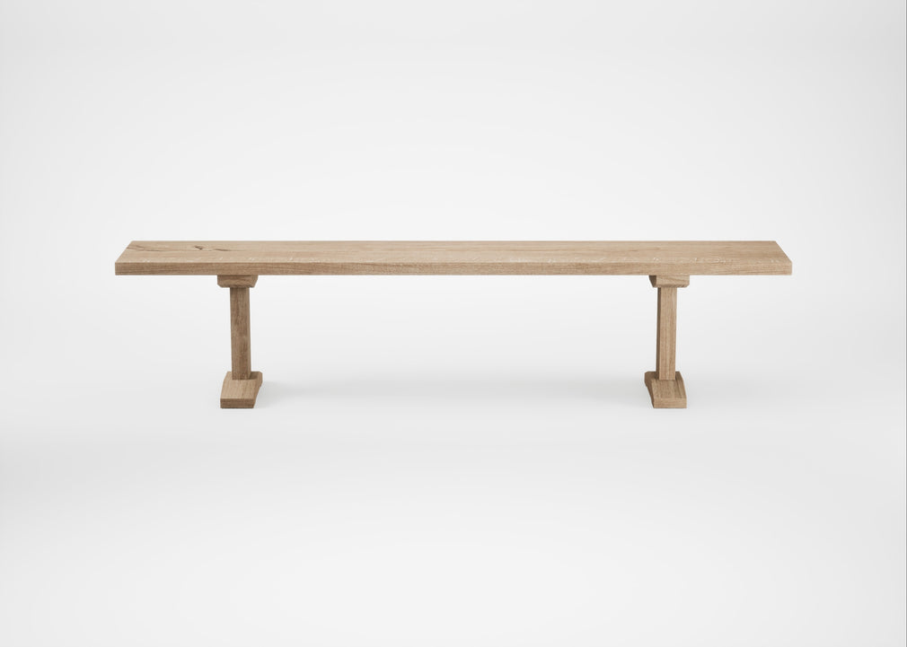 Bespoke Dining Bench Lisbon Blonde Oiled Oak / 200cm / Straight