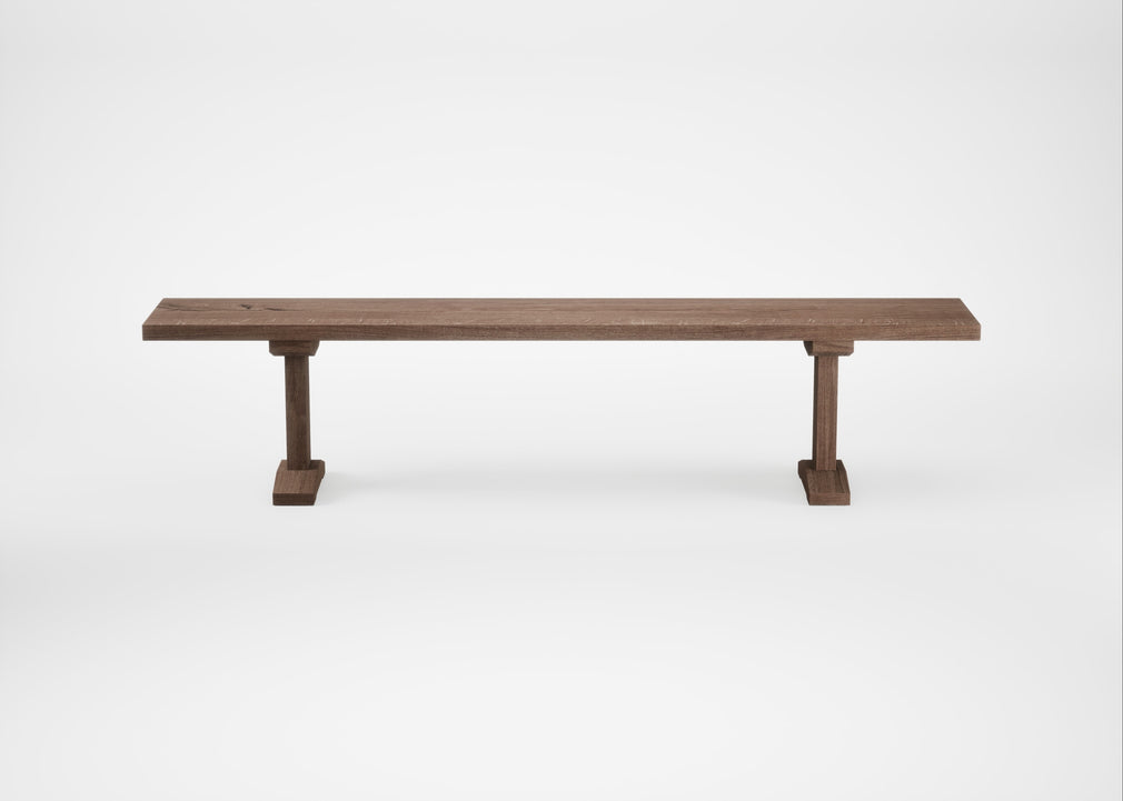 Bespoke Dining Bench Lisbon Smoked Oiled Oak / 200cm / Straight