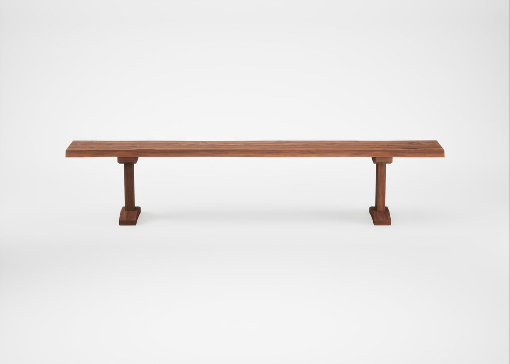 Bespoke Dining Bench Lisbon Oiled Walnut / 220cm / Natural Edge