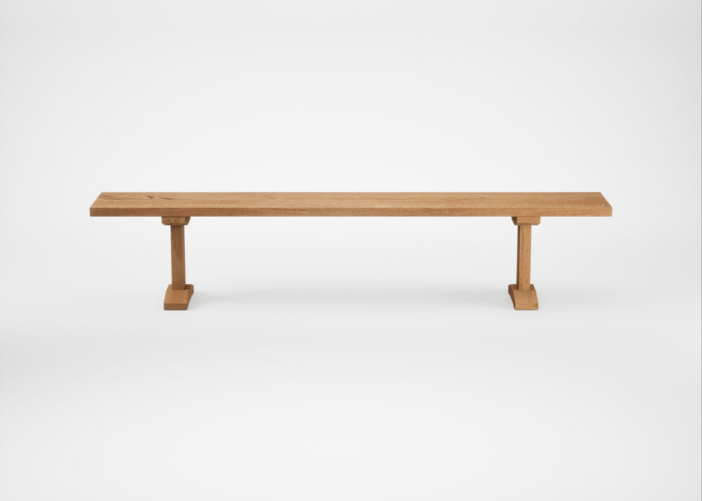 Bespoke Dining Bench Lisbon Natural Oiled Oak / 220cm / Straight