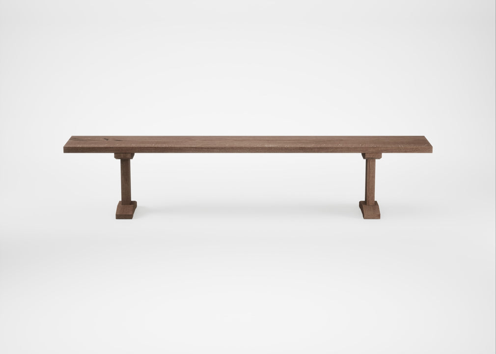 Bespoke Dining Bench Lisbon Smoked Oiled Oak / 220cm / Straight
