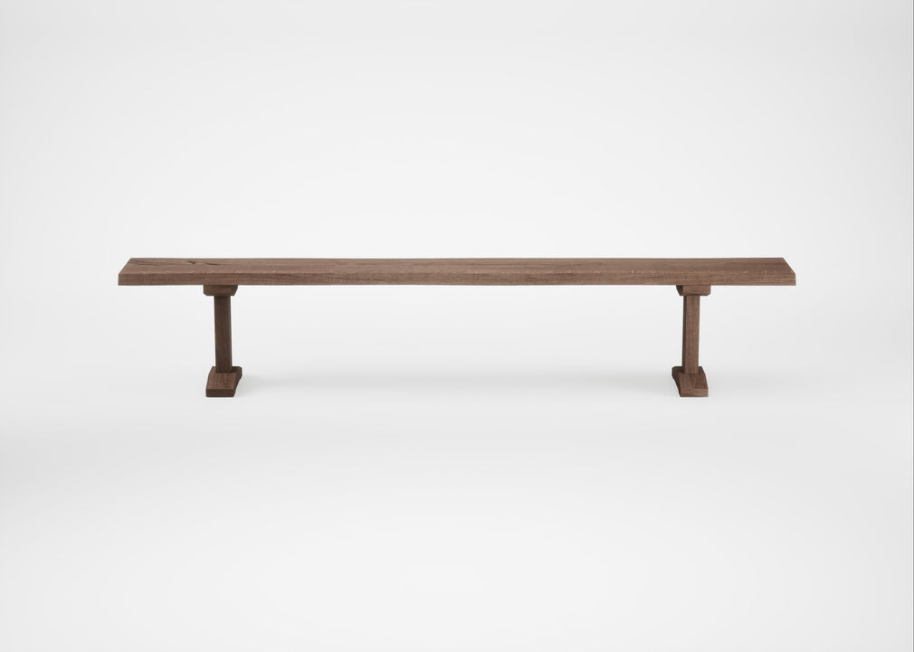 Bespoke Dining Bench Lisbon Smoked Oiled Oak / 240cm / Natural Edge