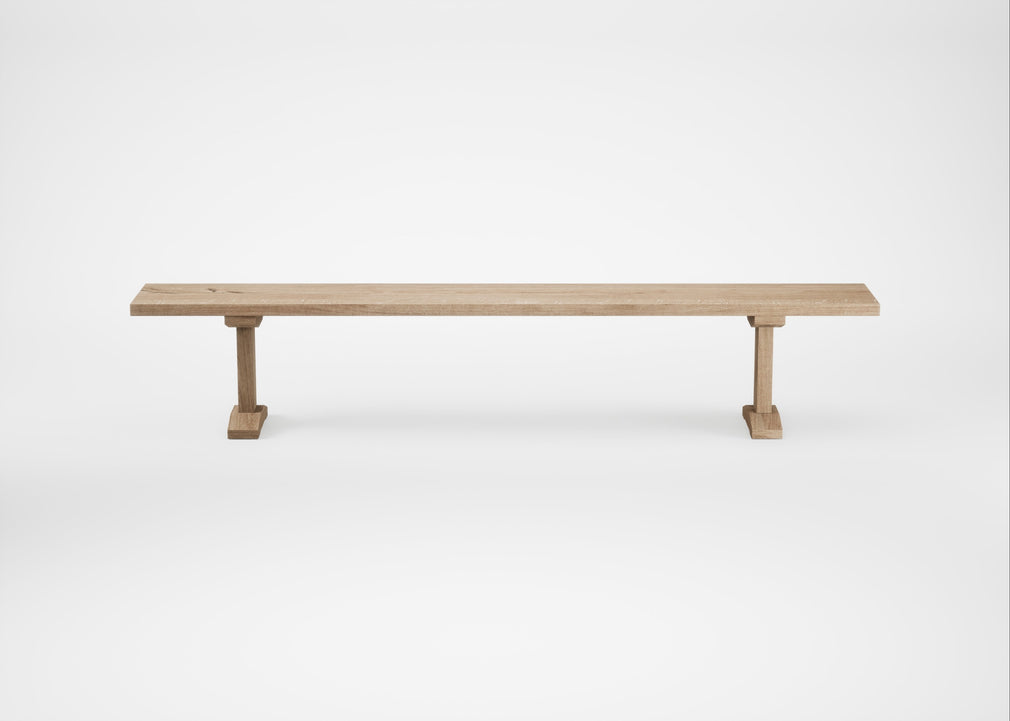 Bespoke Dining Bench Lisbon Blonde Oiled Oak / 240cm / Straight