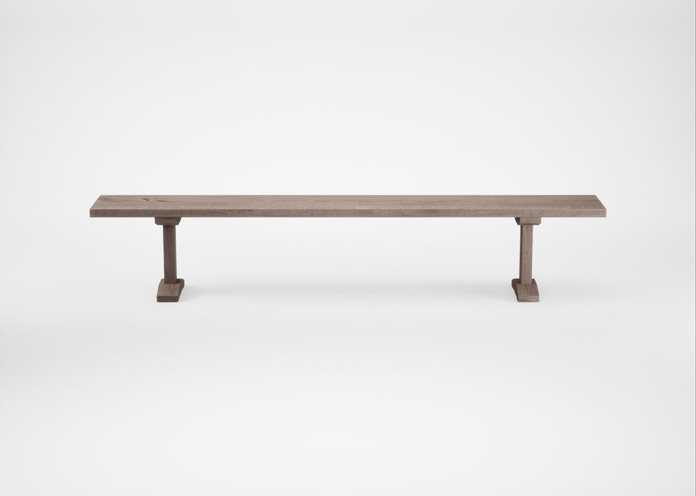 Bespoke Dining Bench Lisbon Grey Oiled Oak / 240cm / Straight