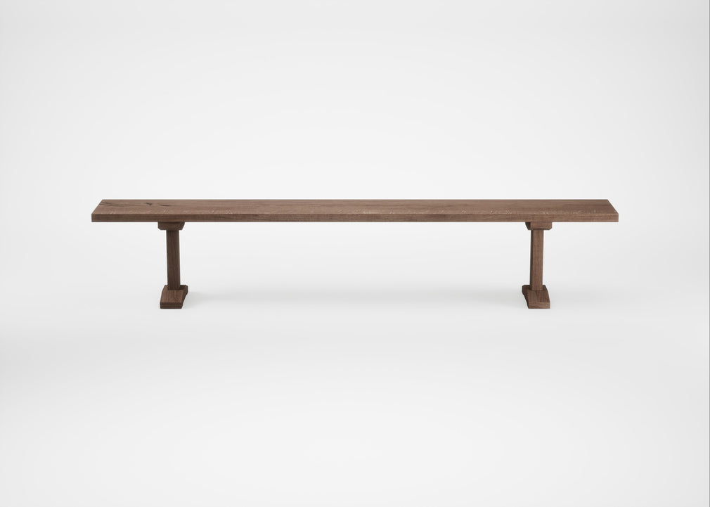 Bespoke Dining Bench Lisbon Smoked Oiled Oak / 240cm / Straight