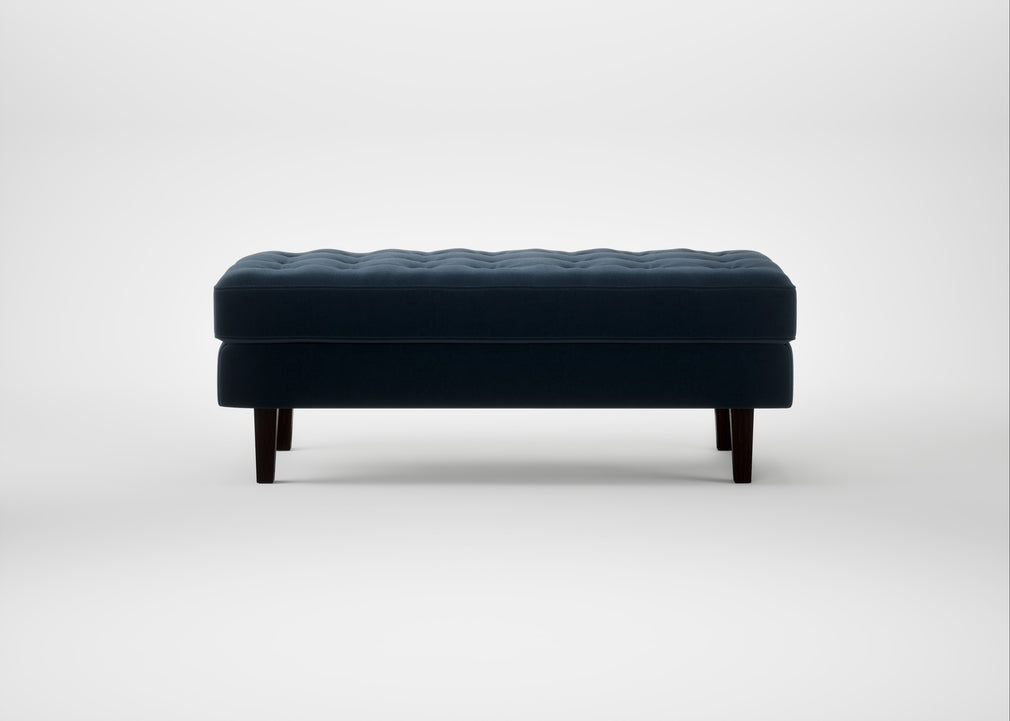 Hepburn Ottoman Nobilis Velvet Night / Wenge Black