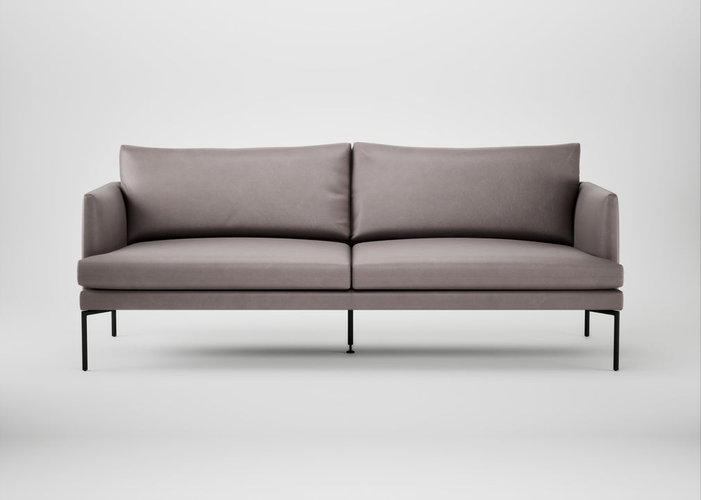 Matera 3 Seater Sofa Heritage Leather Stone Grey 2060 / Black
