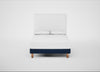 Shallow Divan Bed Base Double / Broad Weave Lagoon / Light Solid Wood