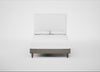 Shallow Divan Bed Base Double / Broad Weave Pebble / Light Turned Wood
