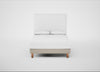 Shallow Divan Bed Base Double / Broad Weave Putty / Light Solid Wood