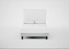 Shallow Divan Bed Base Double / Broad Weave Tin / Dark Solid Wood
