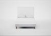 Shallow Divan Bed Base Double / Broad Weave Tin / Light Turned Wood
