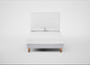 Shallow Divan Bed Base Double / Broad Weave Tin / Light Solid Wood