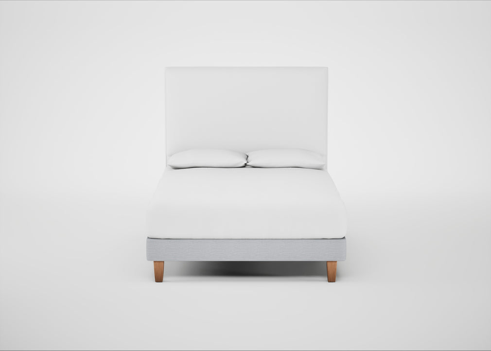 Shallow Divan Bed Base Double / Broad Weave Tin / Light Solid Wood