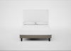 Shallow Divan Bed Base King / Broad Weave Pebble / Dark Solid Wood