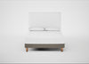 Shallow Divan Bed Base King / Broad Weave Pebble / Light Solid Wood