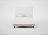 Shallow Divan Bed Base King / Broad Weave Putty / Light Turned Wood