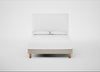 Shallow Divan Bed Base King / Broad Weave Putty / Light Solid Wood