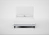 Shallow Divan Bed Base King / Broad Weave Tin / Dark Solid Wood