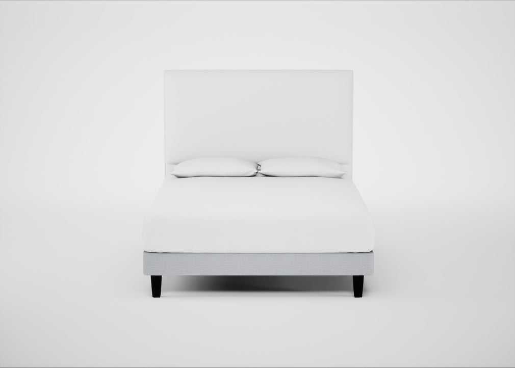 Shallow Divan Bed Base King / Broad Weave Tin / Dark Solid Wood