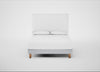 Shallow Divan Bed Base King / Broad Weave Tin / Light Solid Wood