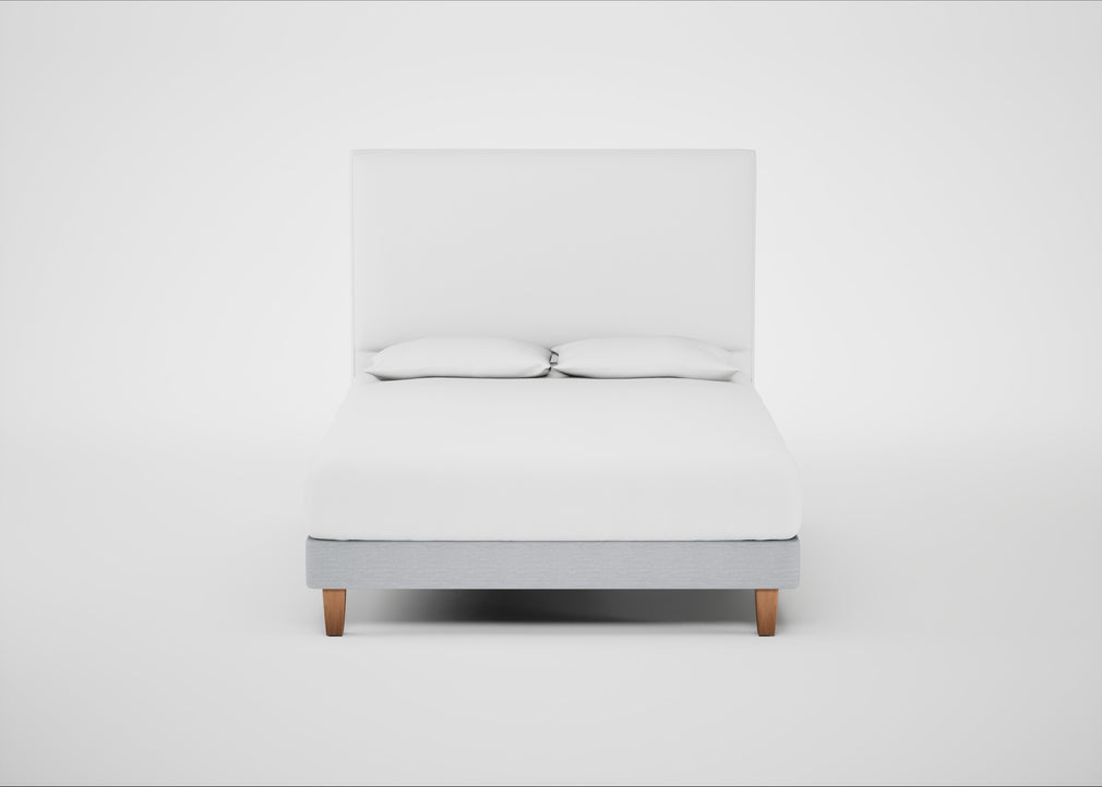 Shallow Divan Bed Base King / Broad Weave Tin / Light Solid Wood