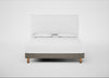 Shallow Divan Bed Base Super King / Broad Weave Pebble / Light Solid Wood