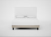 Shallow Divan Bed Base Super King / Broad Weave Putty / Dark Solid Wood