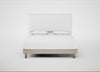 Shallow Divan Bed Base Super King / Broad Weave Putty / Light Solid Wood