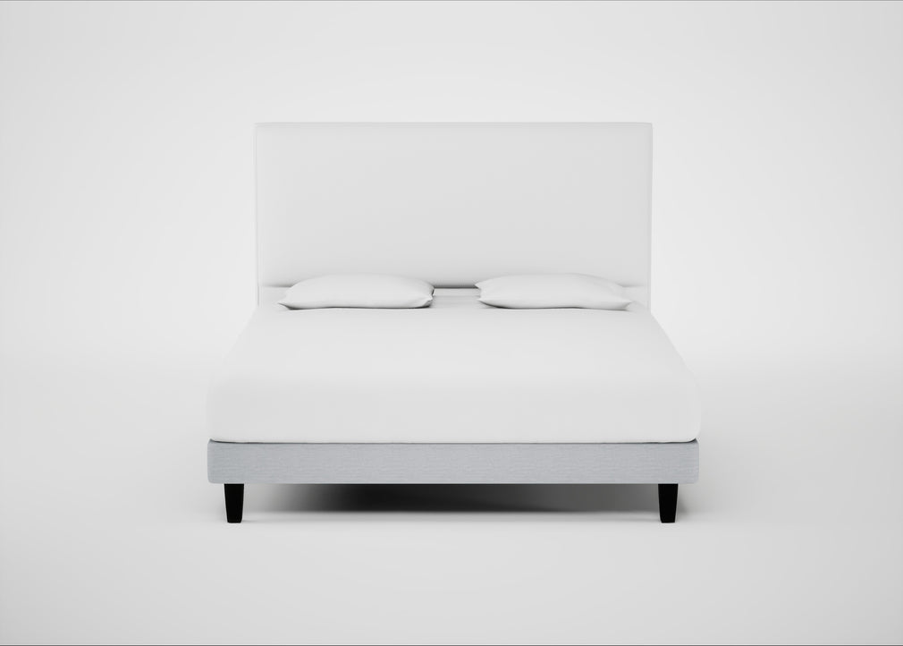Shallow Divan Bed Base Super King / Broad Weave Tin / Dark Solid Wood
