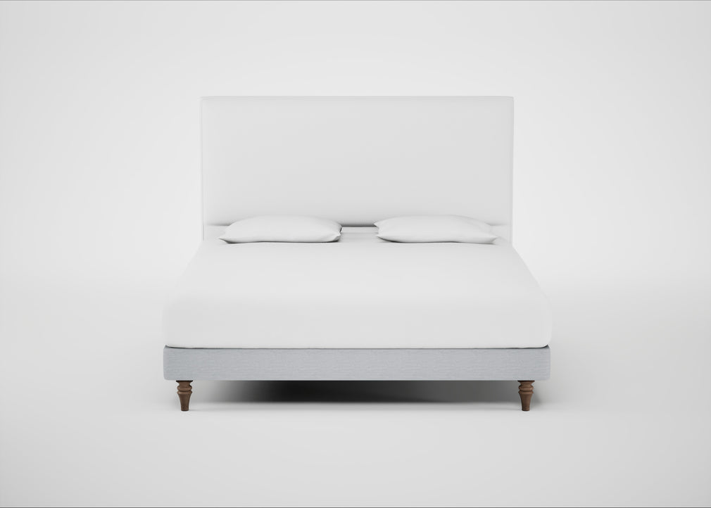 Shallow Divan Bed Base Super King / Broad Weave Tin / Light Turned Wood