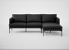 Matera Right Hand Facing Chaise Sofa Leather Grain Graphite 063 / Black
