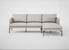 Matera Right Hand Facing Chaise Sofa Leather Grain White 000 / Black