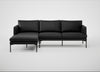 Matera Left Hand Facing Chaise Sofa Leather Grain Graphite 063 / Black