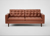 Hepburn 3 Seater Sofa Leather Stonewash Light Brown 274 / Walnut