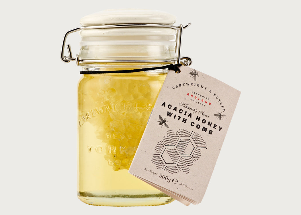 Acacia Honey with Comb in Jar