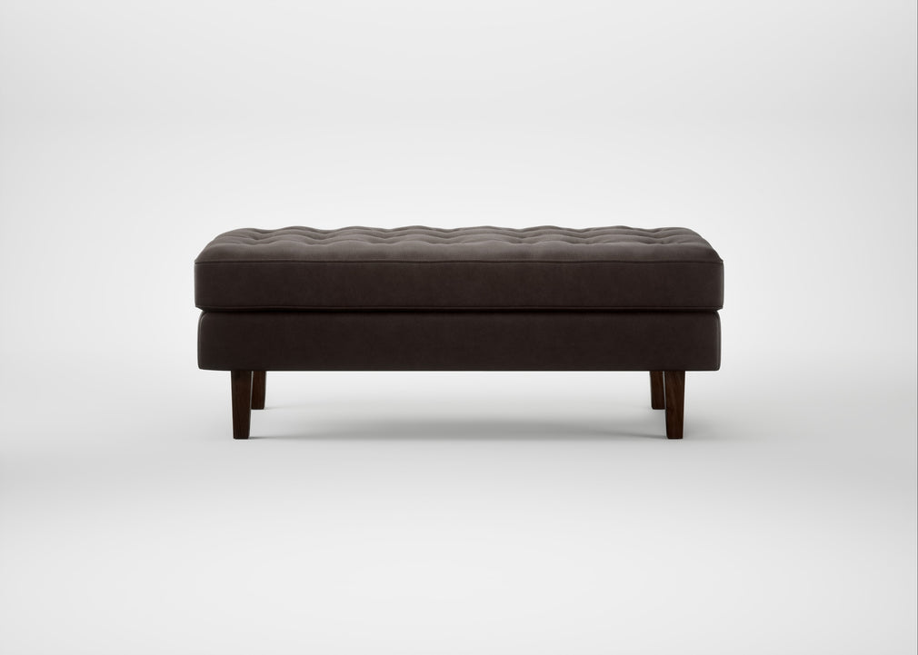Hepburn Ottoman Leather Grain Chocolate 066 / Walnut