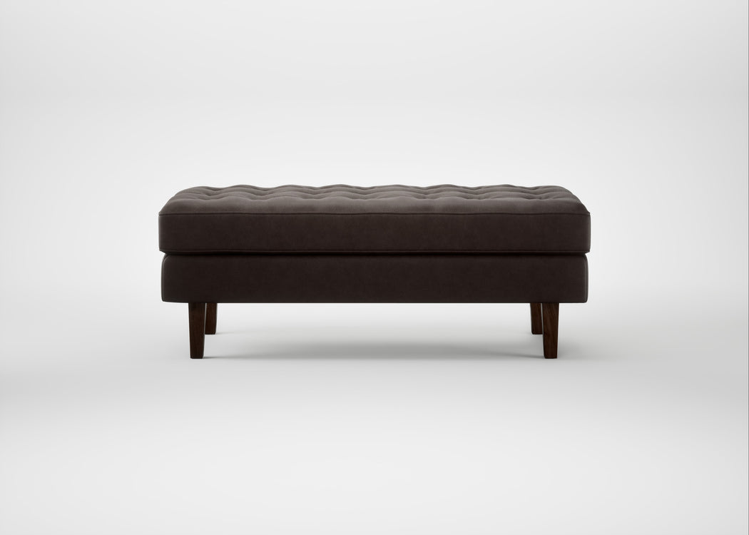Hepburn Ottoman Leather Grain Chocolate 066 / Walnut