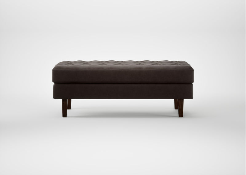 Hepburn Ottoman Leather Grain Chocolate 066 / Walnut