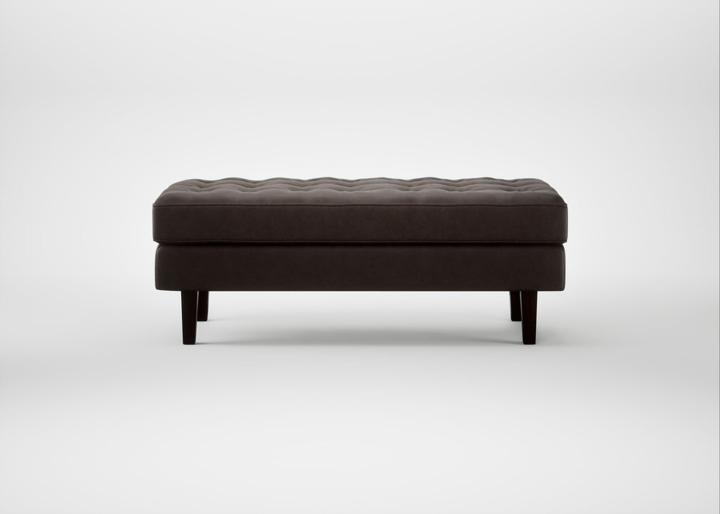 Hepburn Ottoman Leather Grain Chocolate 066 / Wenge Black