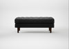 Hepburn Ottoman Leather Grain Graphite 063 / Walnut