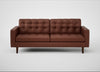 Hepburn 3 Seater Sofa Leather Grain Dark Brown 068 / Walnut