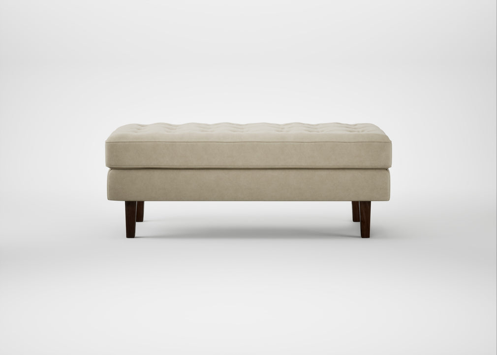 Hepburn Ottoman Leather Grain Dark Brown 068 / Walnut