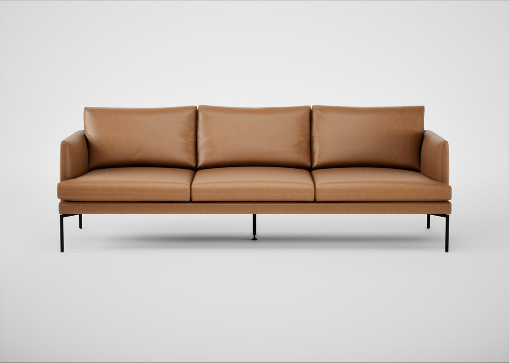 Matera 4 Seater Sofa Leather Stonewash Toffee 277 / Black