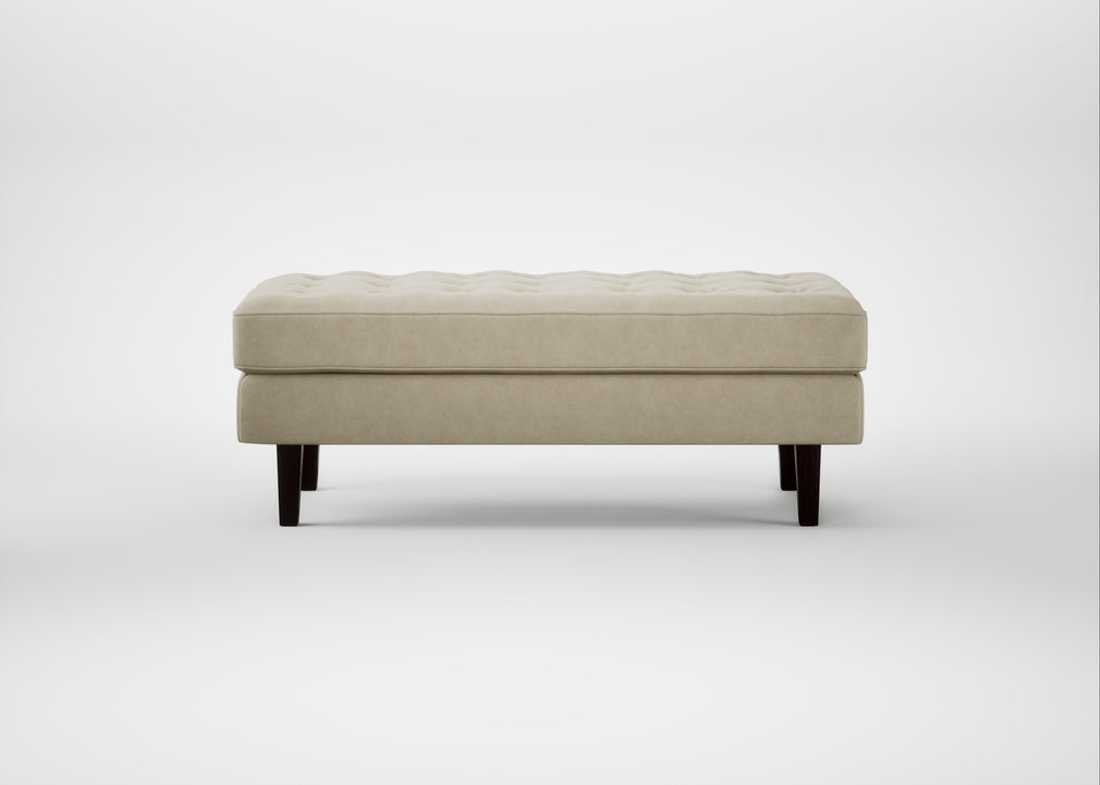 Hepburn Ottoman Leather Grain Storm 006 / Wenge Black