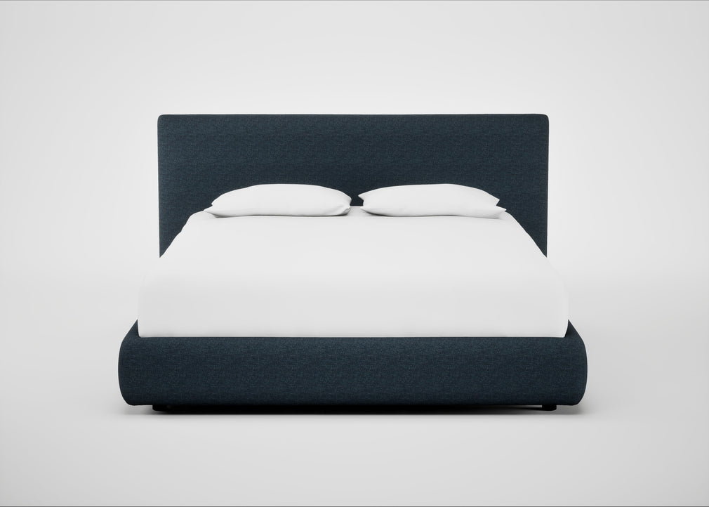 Alba Storage Bed King / Siena Cotton Deep Sea / No Storage