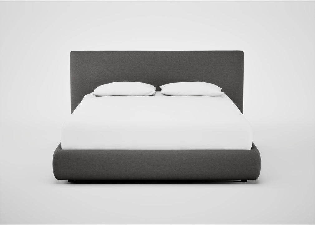 Alba Storage Bed King / Luxury Leather Slate / No Storage