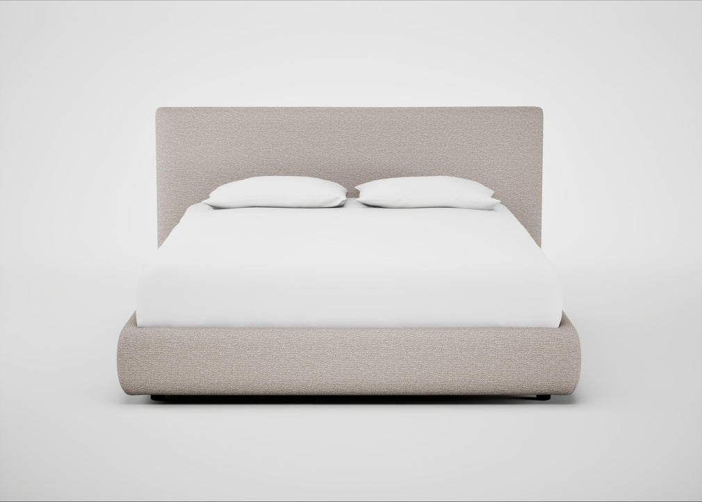 Alba Storage Bed King / Tundra Texture Stone / No Storage