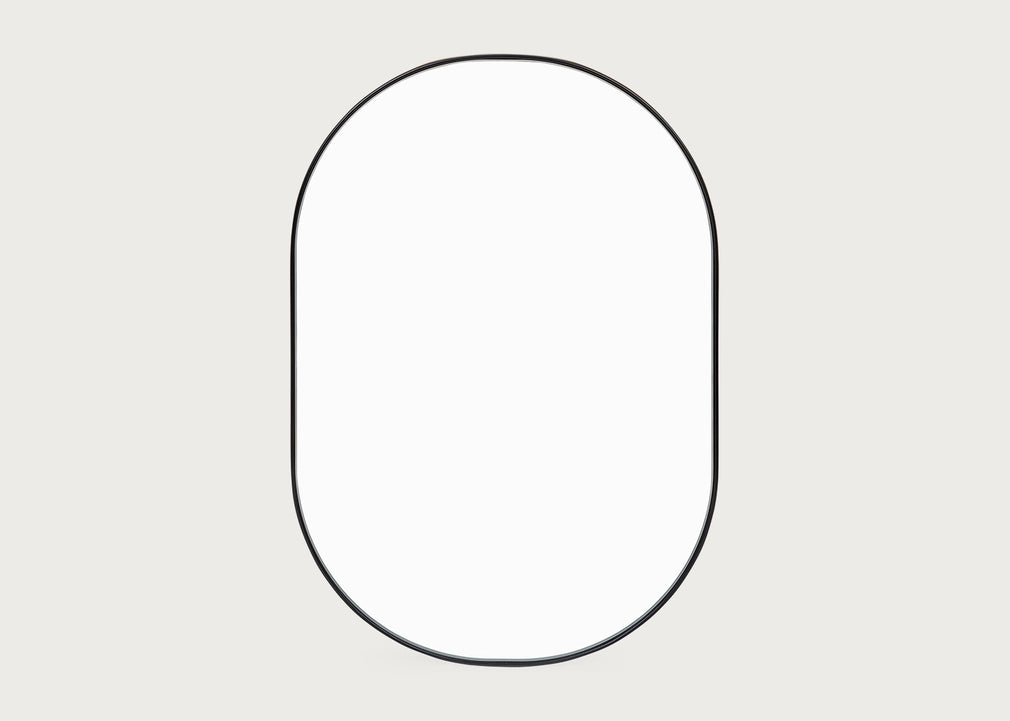 Fine Edge Mirror Oval Black / Small