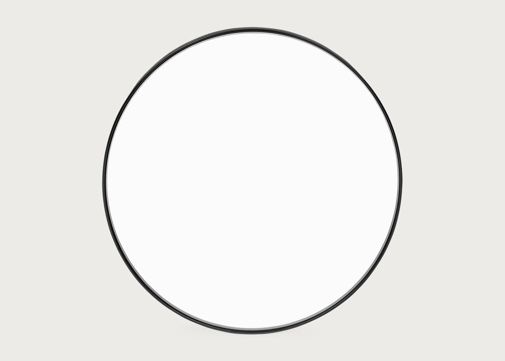 Fine Edge Mirror Round Black / 35cm